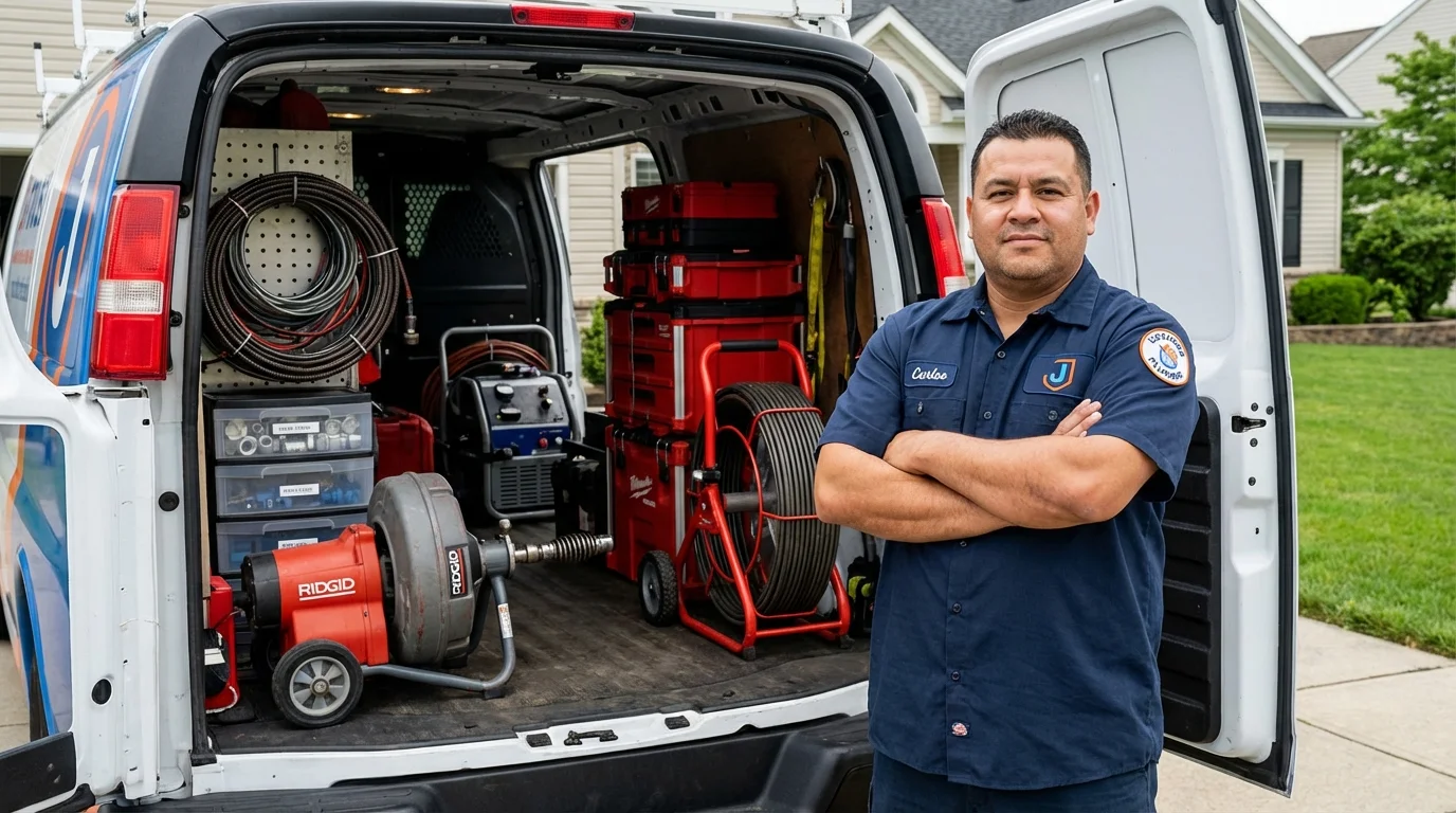 Professional drain cleaning equipment and Johns Plumbing LLC plumber in Albert Lea