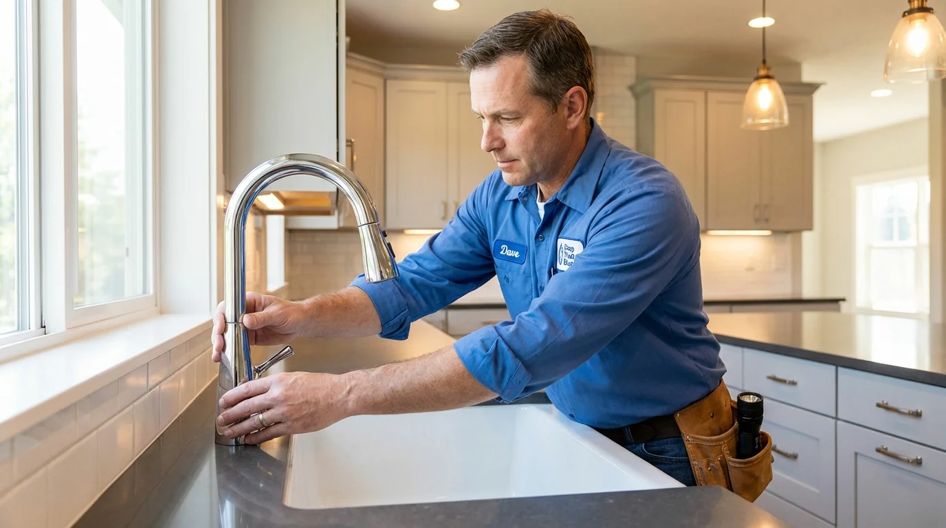 Kitchen faucet installation by Johns Plumbing LLC in Albert Lea