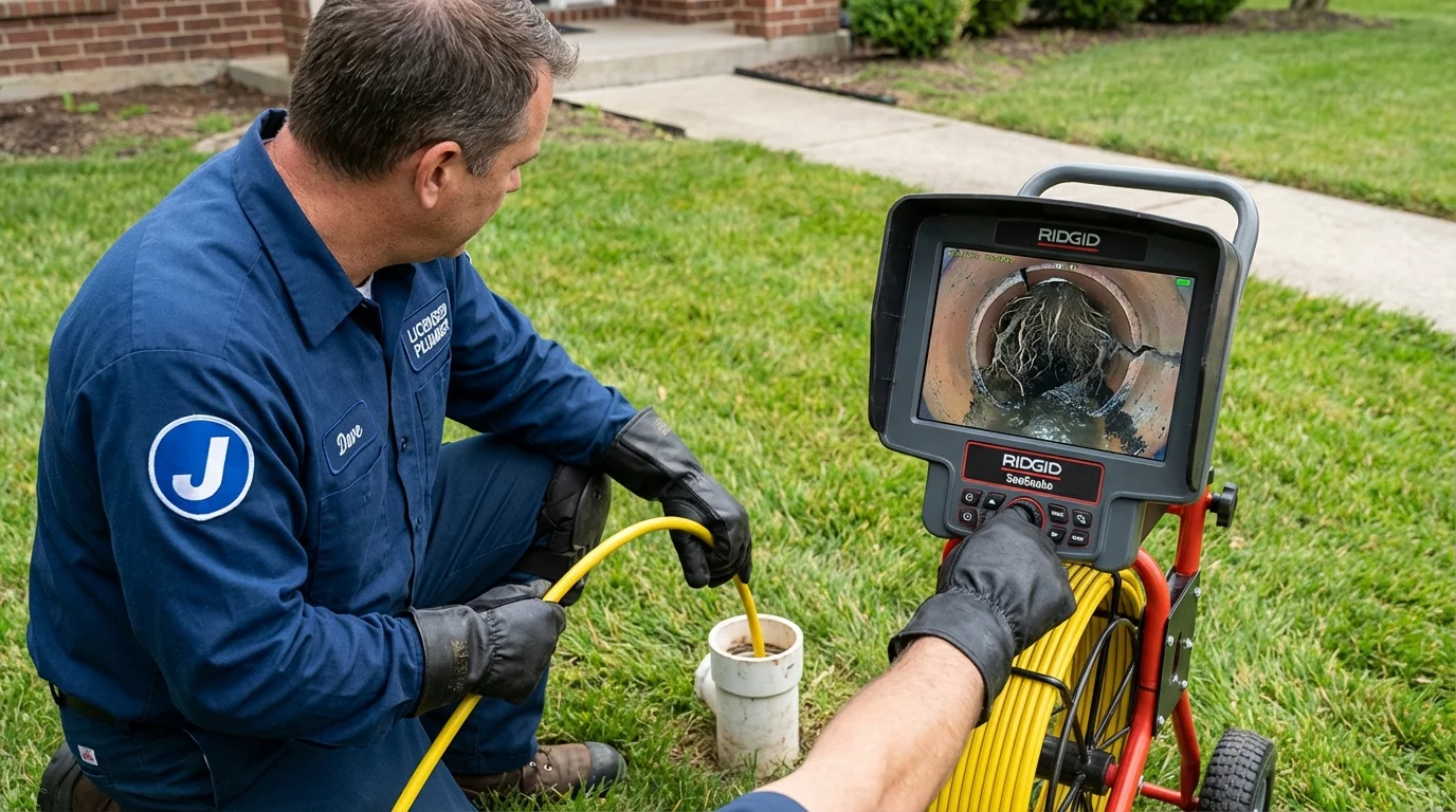 Sewer camera inspection being performed by Johns Plumbing LLC in Albert Lea